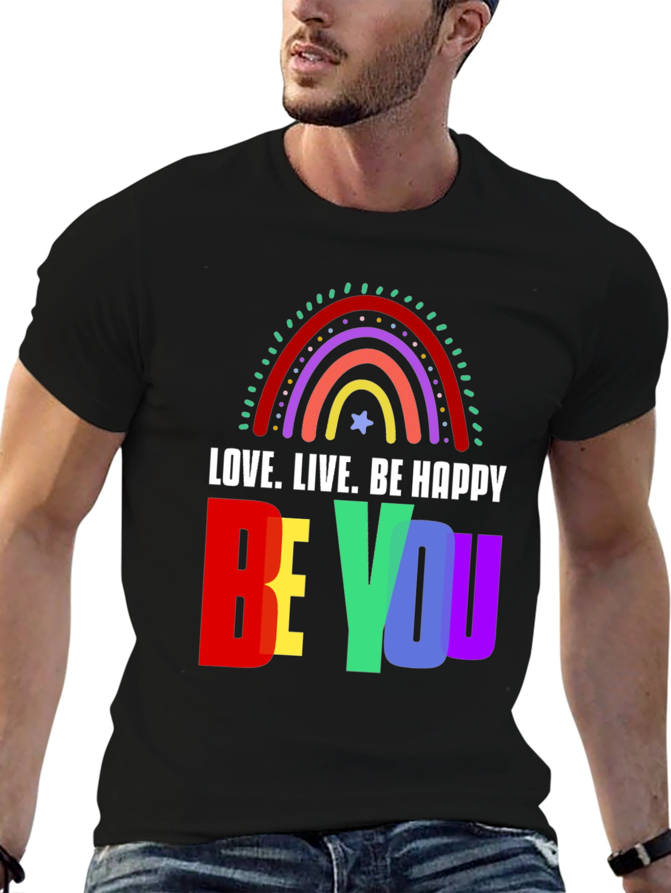 Black Love. Live. Be Happy - Graphic T-Shirt view 6