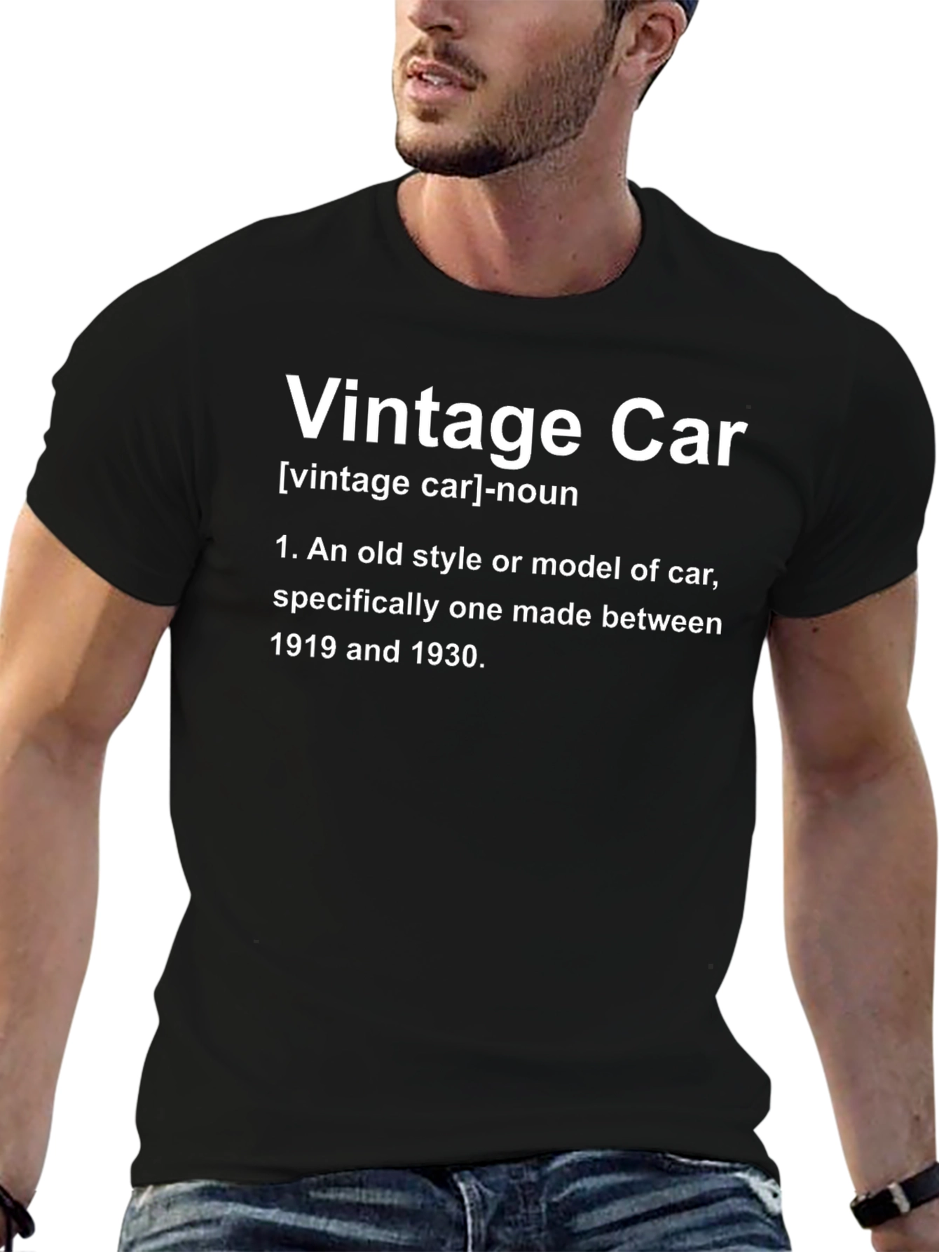 Black Vintage Car Definition T-Shirt view 6
