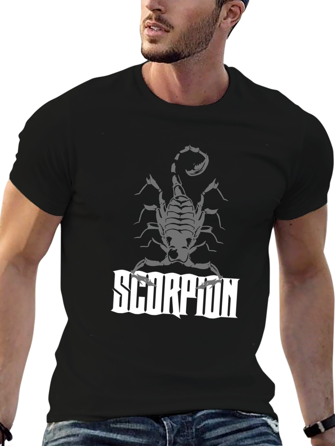 Black Scorpion Graphic Print T-Shirt - Men's Black Tee view 6