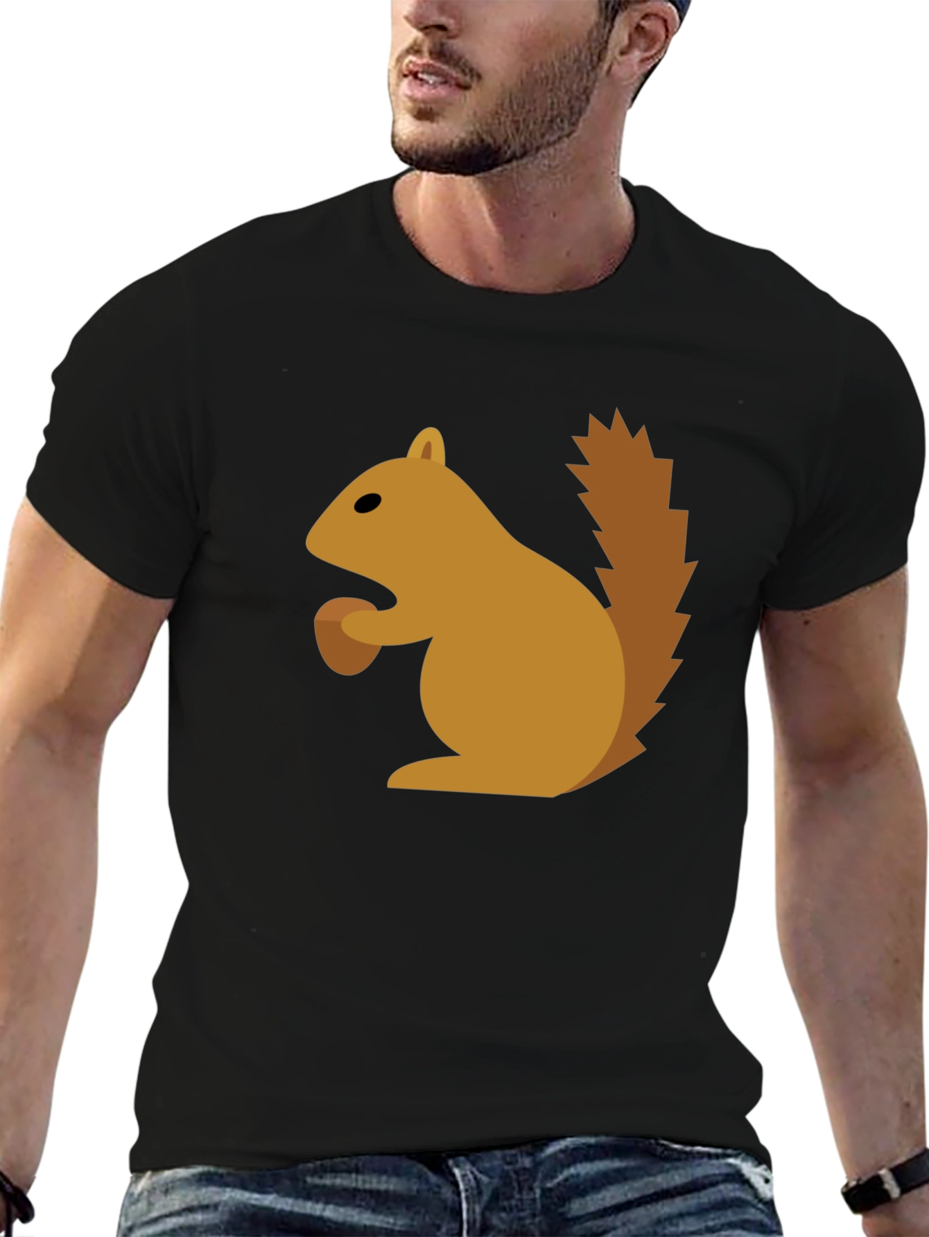 Black Squirrel Graphic Tee - Fun Black T-Shirt view 6
