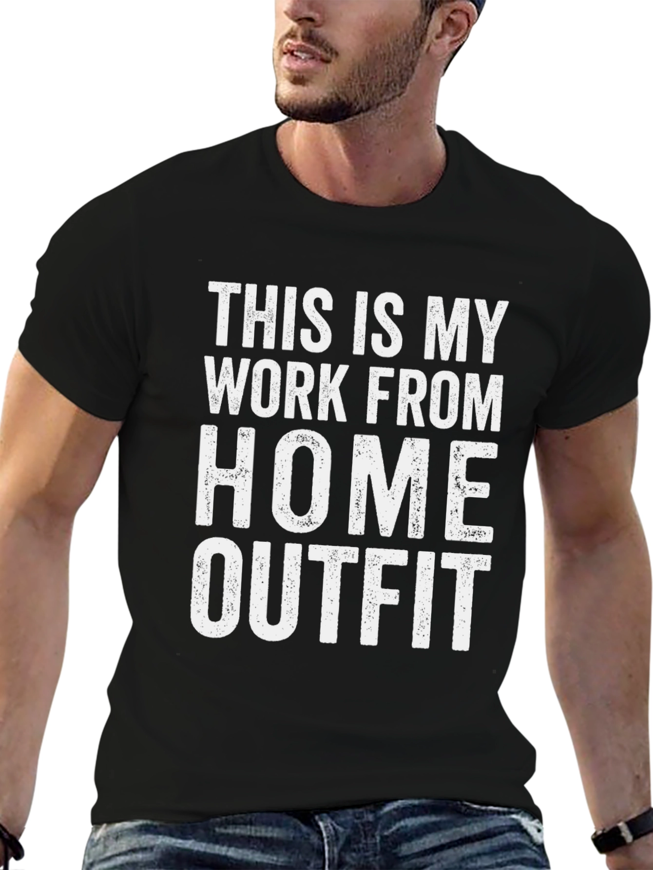 Black Work From Home Outfit T-Shirt - Funny Quarantine Tee view 6
