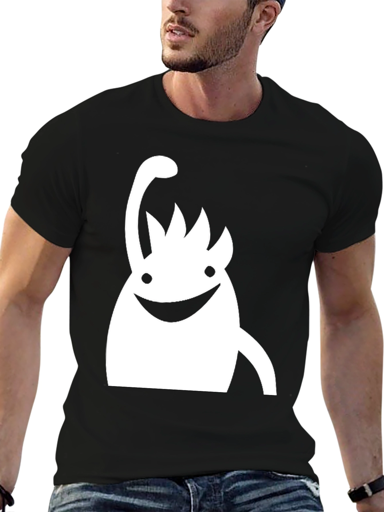 Black Funky Monster Graphic Tee - Black Cotton T-Shirt view 6