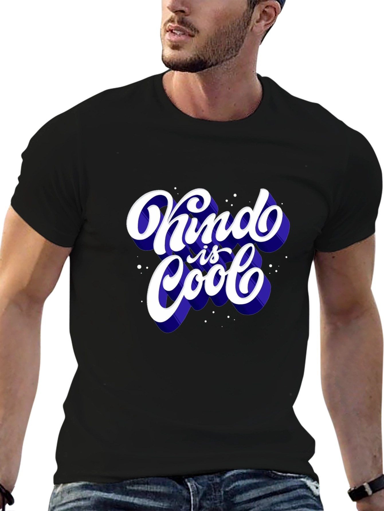 Black Kind is Cool Graphic Tee - Men's Short Sleeve T-Shirt view 6