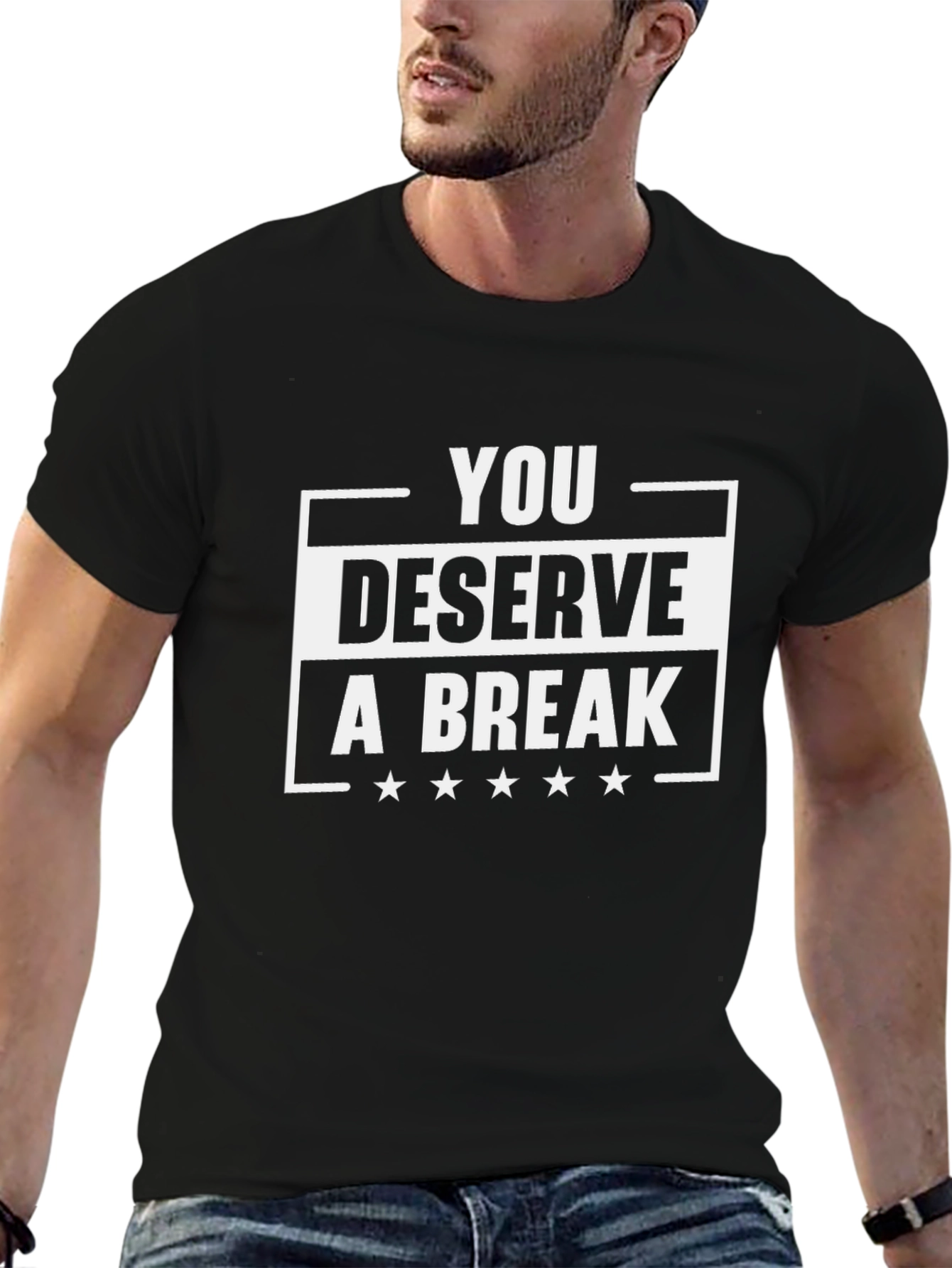 Black You Deserve A Break Black Graphic Tee view 6