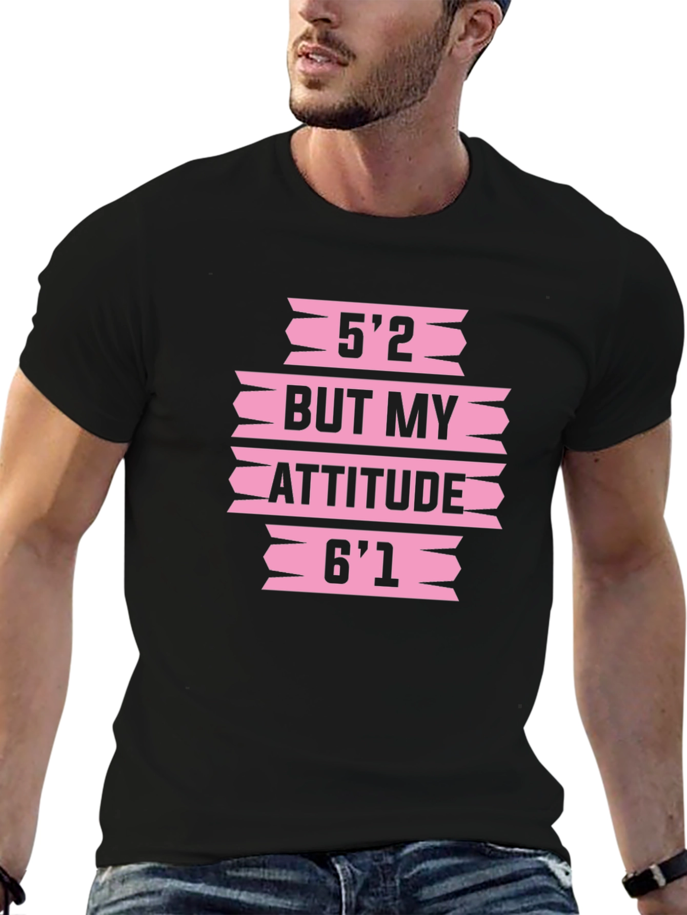 Black Funny Attitude Graphic T-Shirt view 6