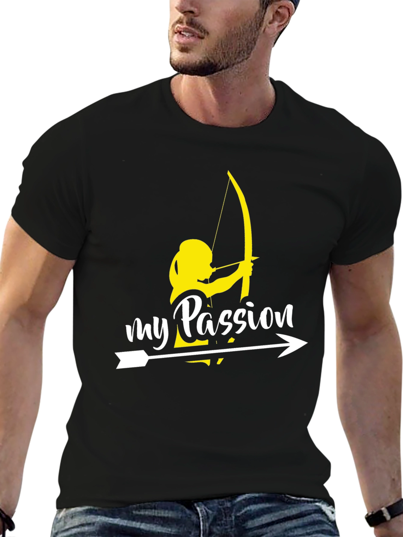 Black Archery Passion Tee - Unisex Cotton T-Shirt view 6