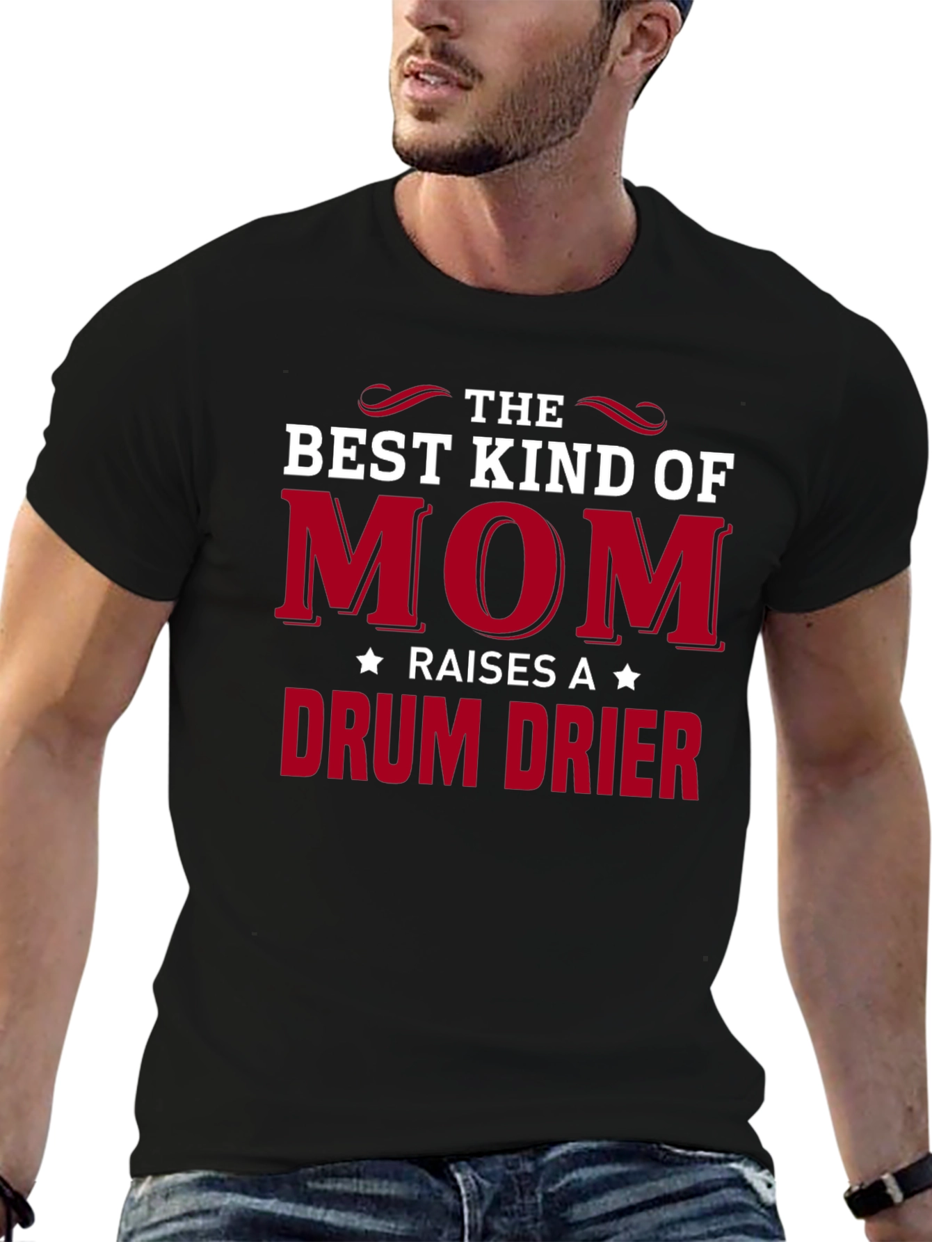 Black Best Kind of Mom Drum Drier T-Shirt view 6