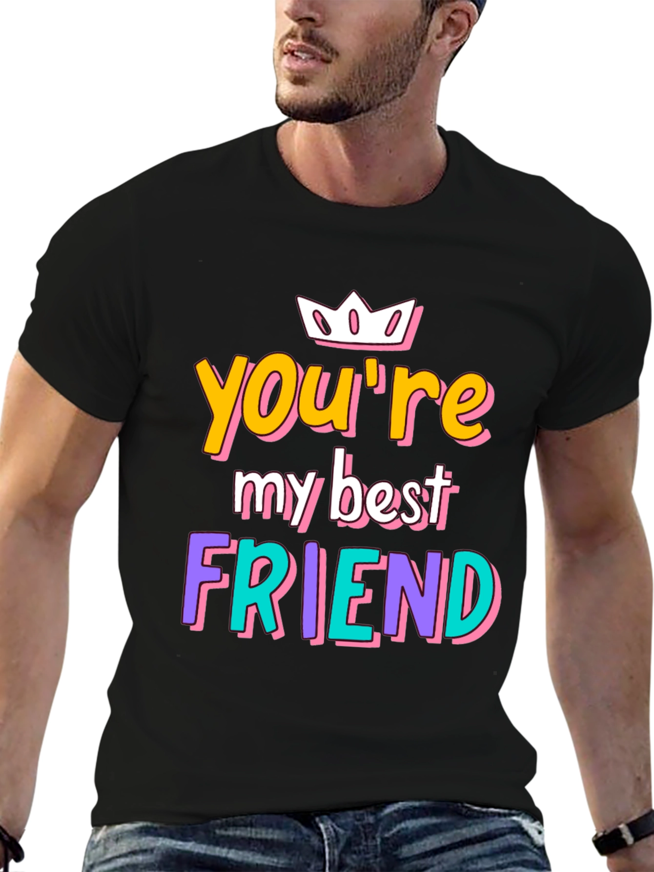 Black You're My Best Friend Graphic Tee view 6