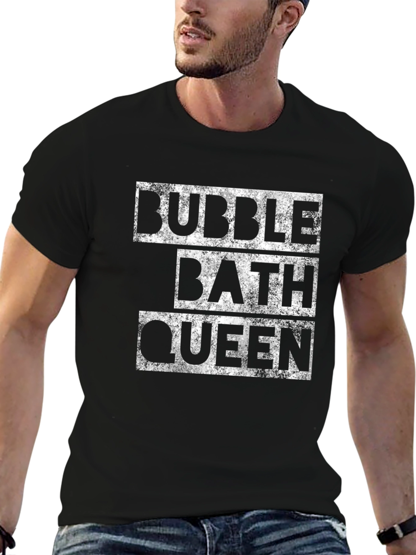 Black Bubble Bath Queen T-Shirt - Relaxing Spa Day Tee view 6