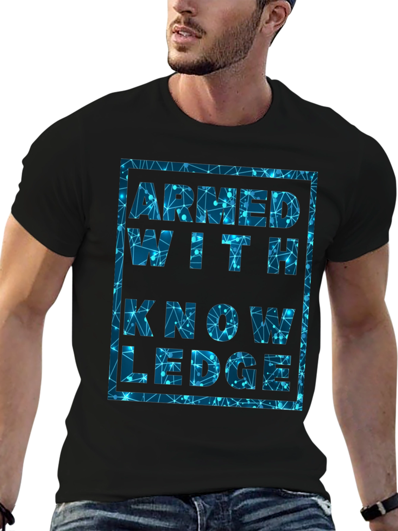 Black Armed With Knowledge Graphic T-Shirt view 6