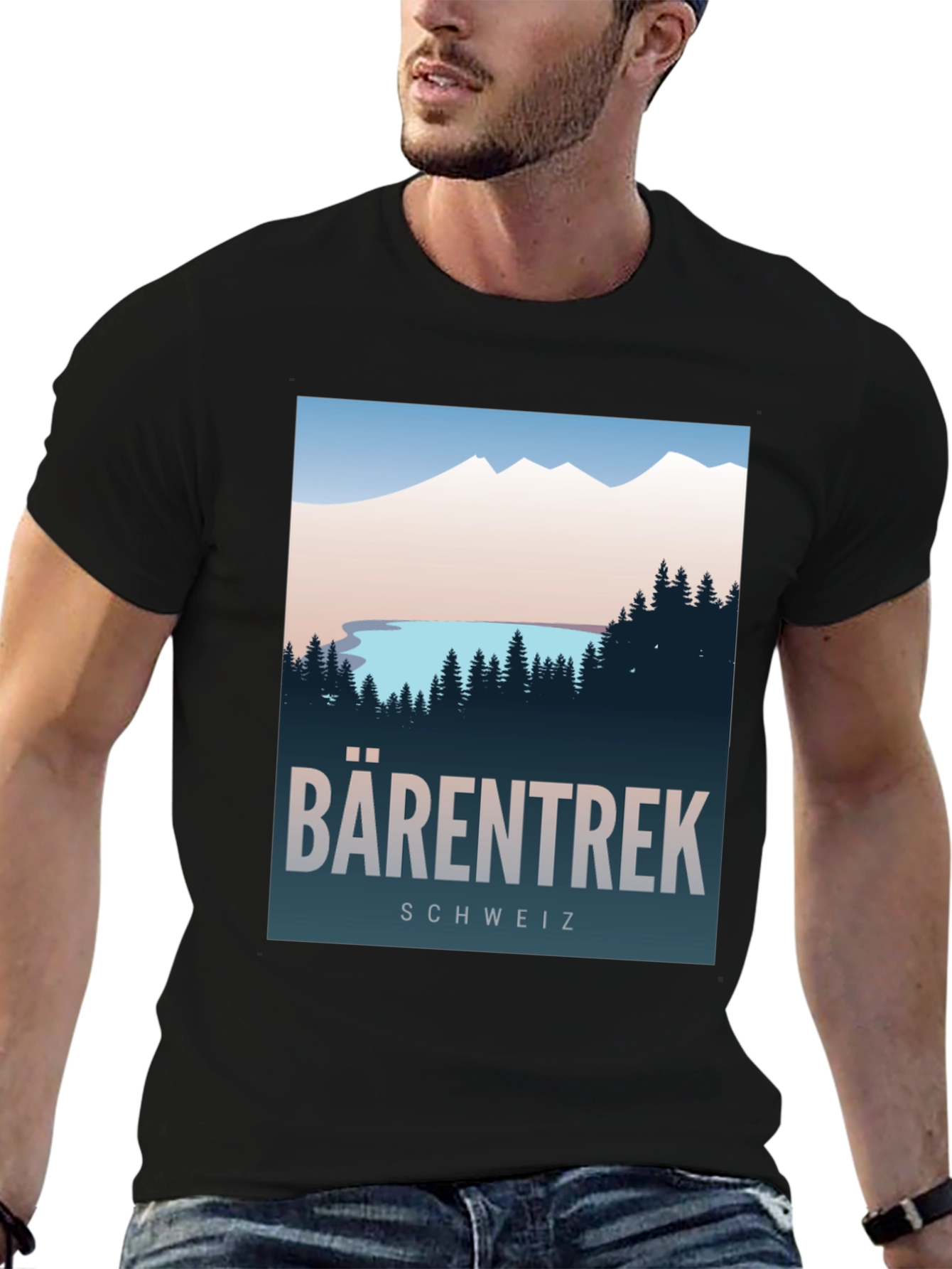 Black Barentrek Schweiz Graphic T-Shirt - Adventure Awaits! view 6