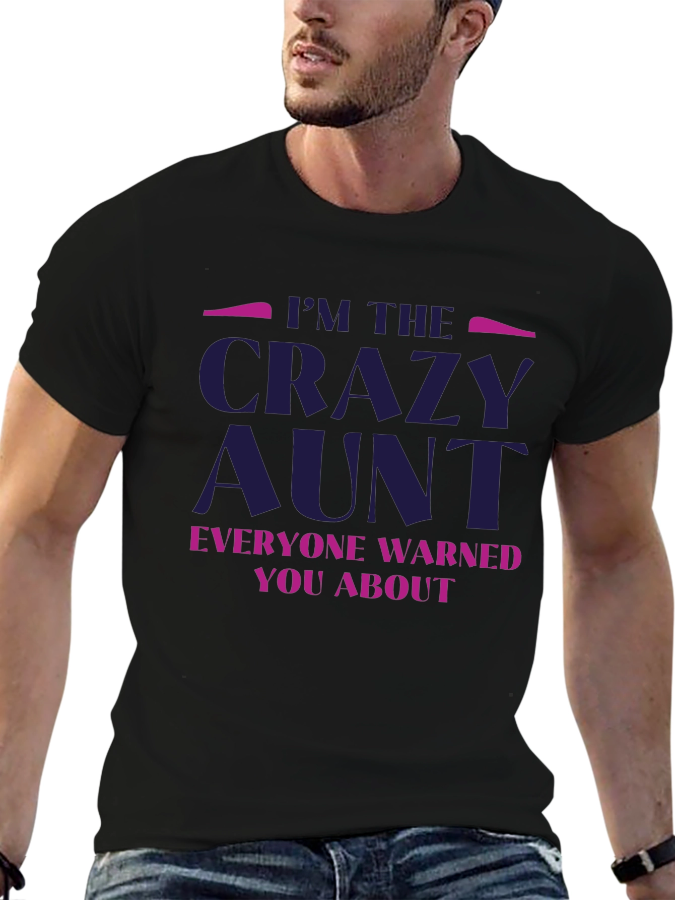 Black I'm The Crazy Aunt T-Shirt view 6