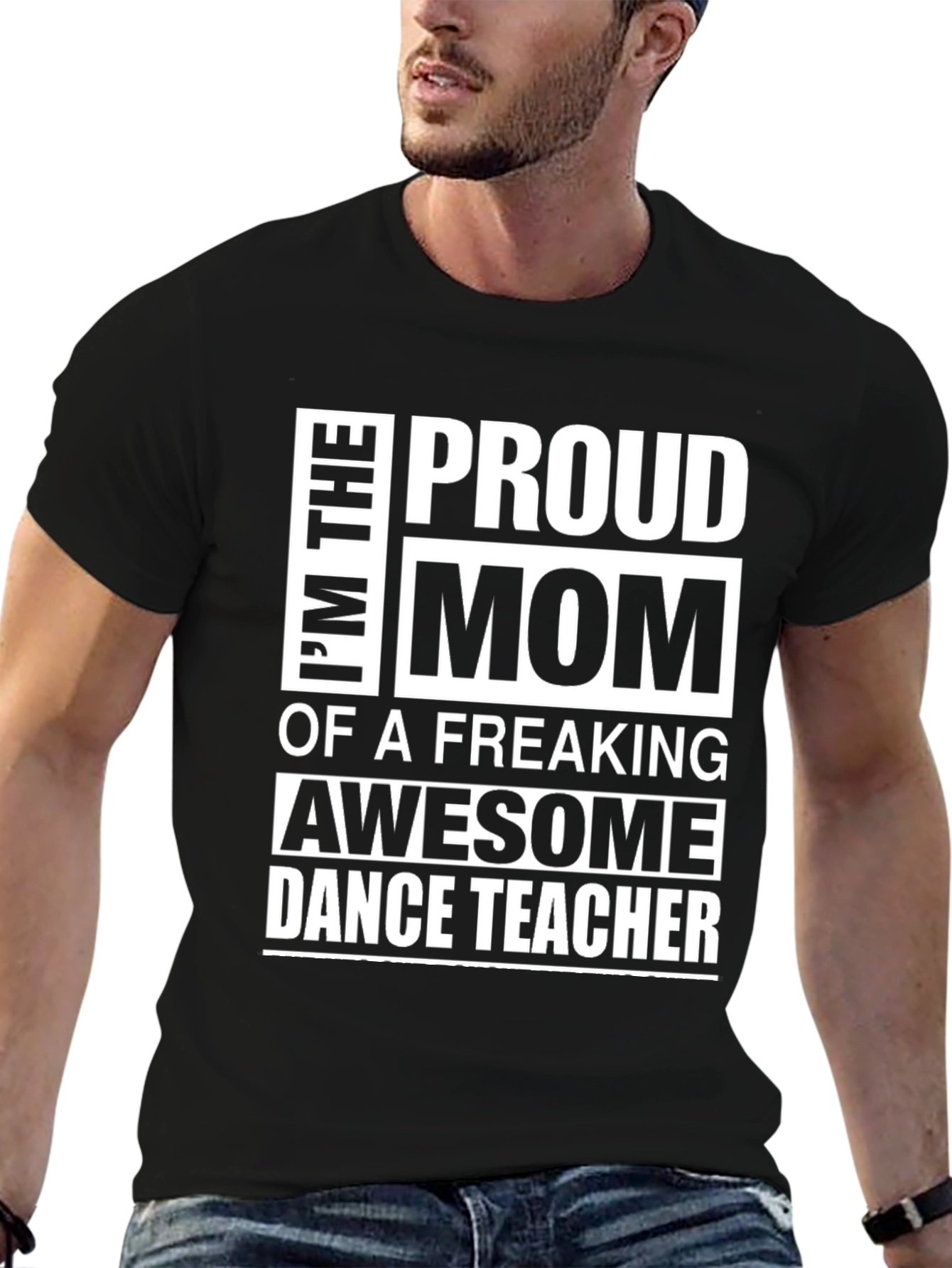 Black Proud Mom of a Dance Teacher Graphic Tee view 6