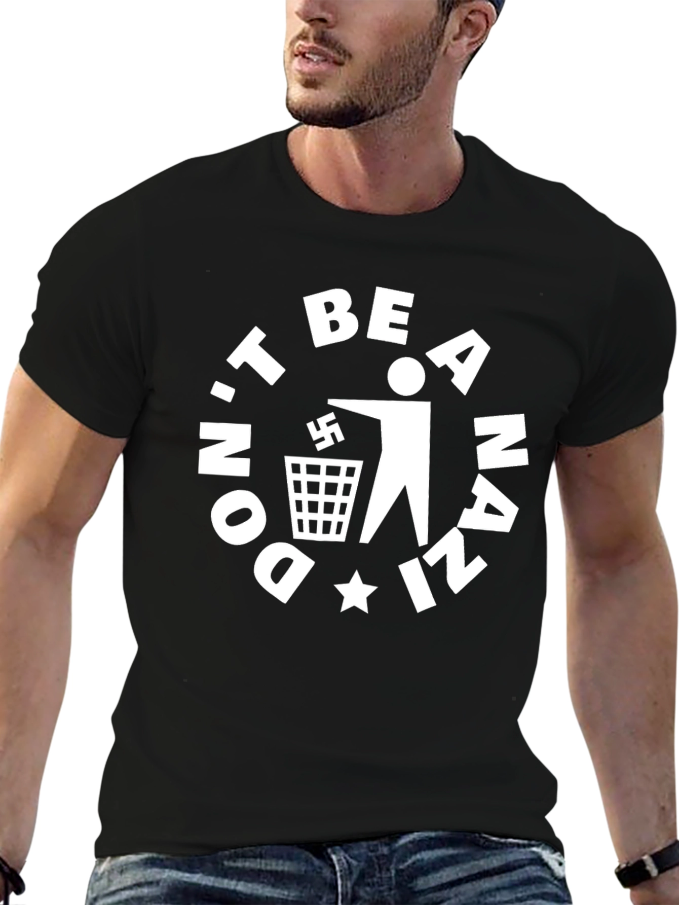 Black Don't Be A Nazi T-Shirt - Anti-Hate Tee view 6