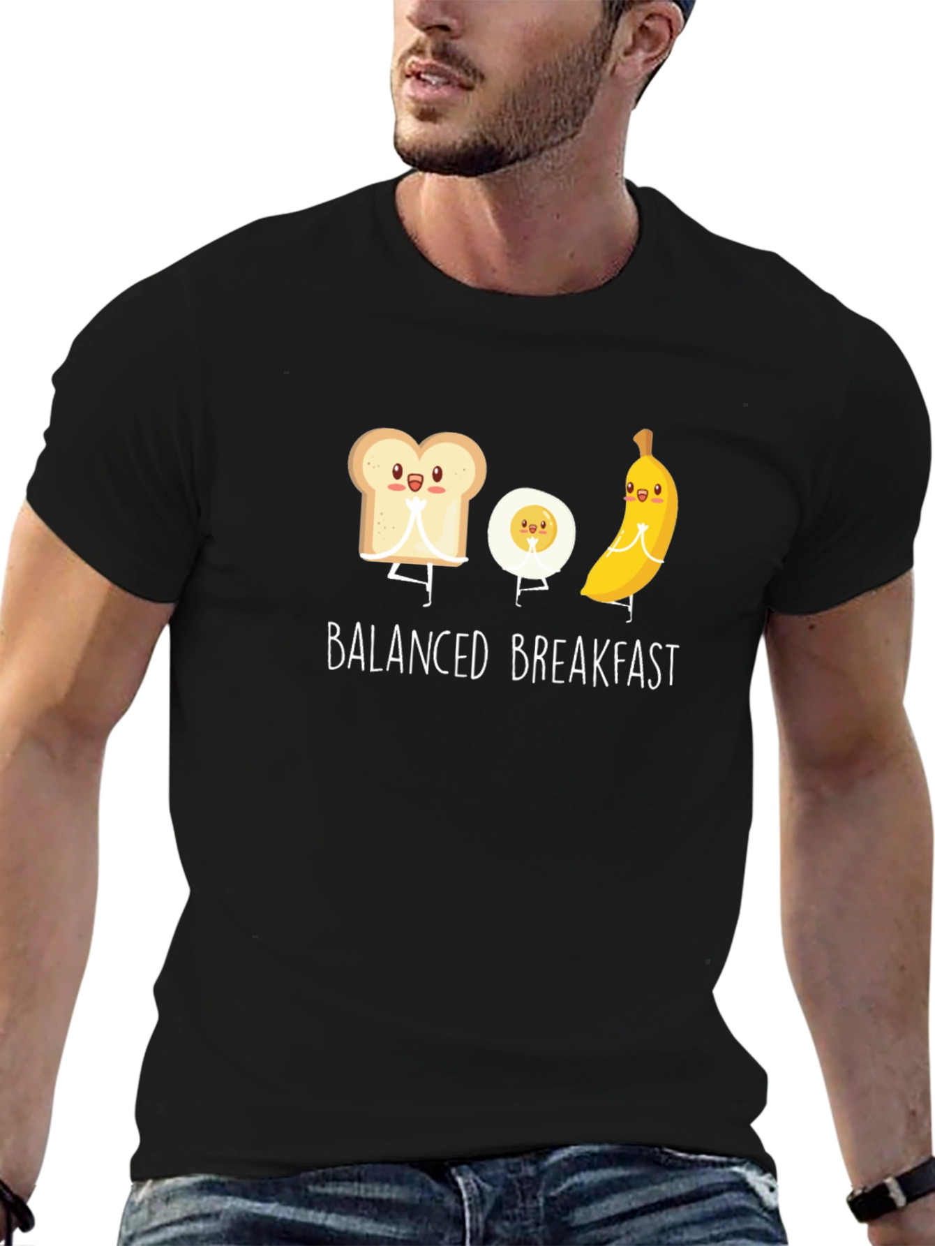 Black Balanced Breakfast Graphic Tee view 6