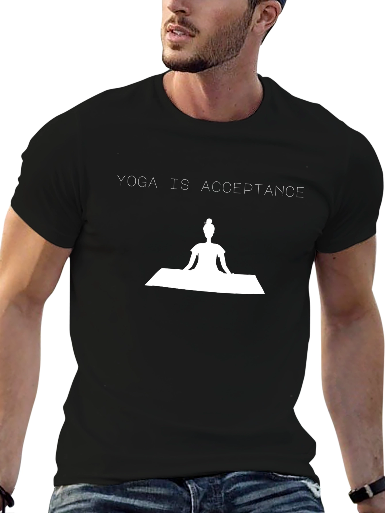 Black Yoga is Acceptance T-Shirt, Meditation Tee view 6