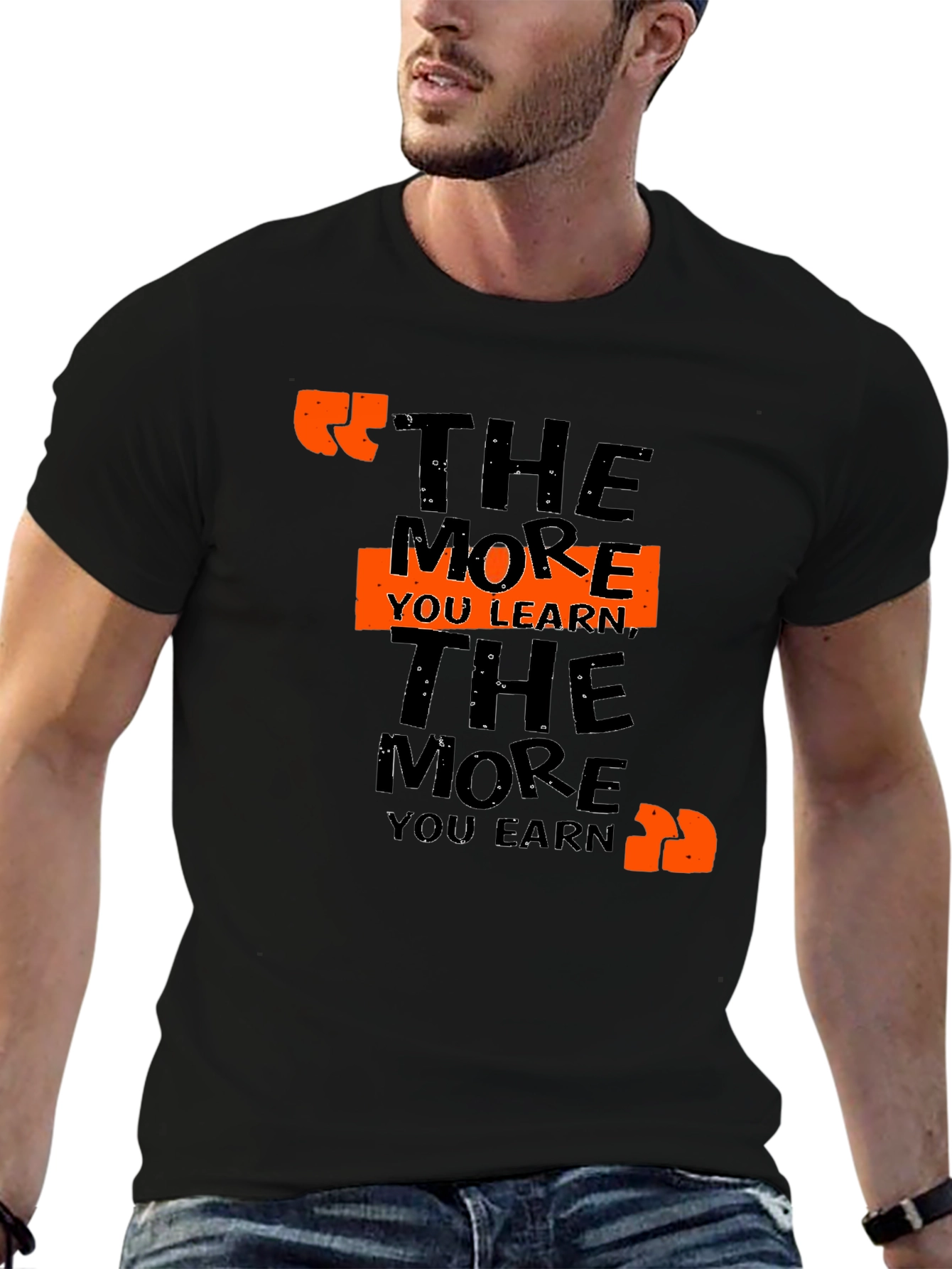 Black The More You Learn T-Shirt view 6