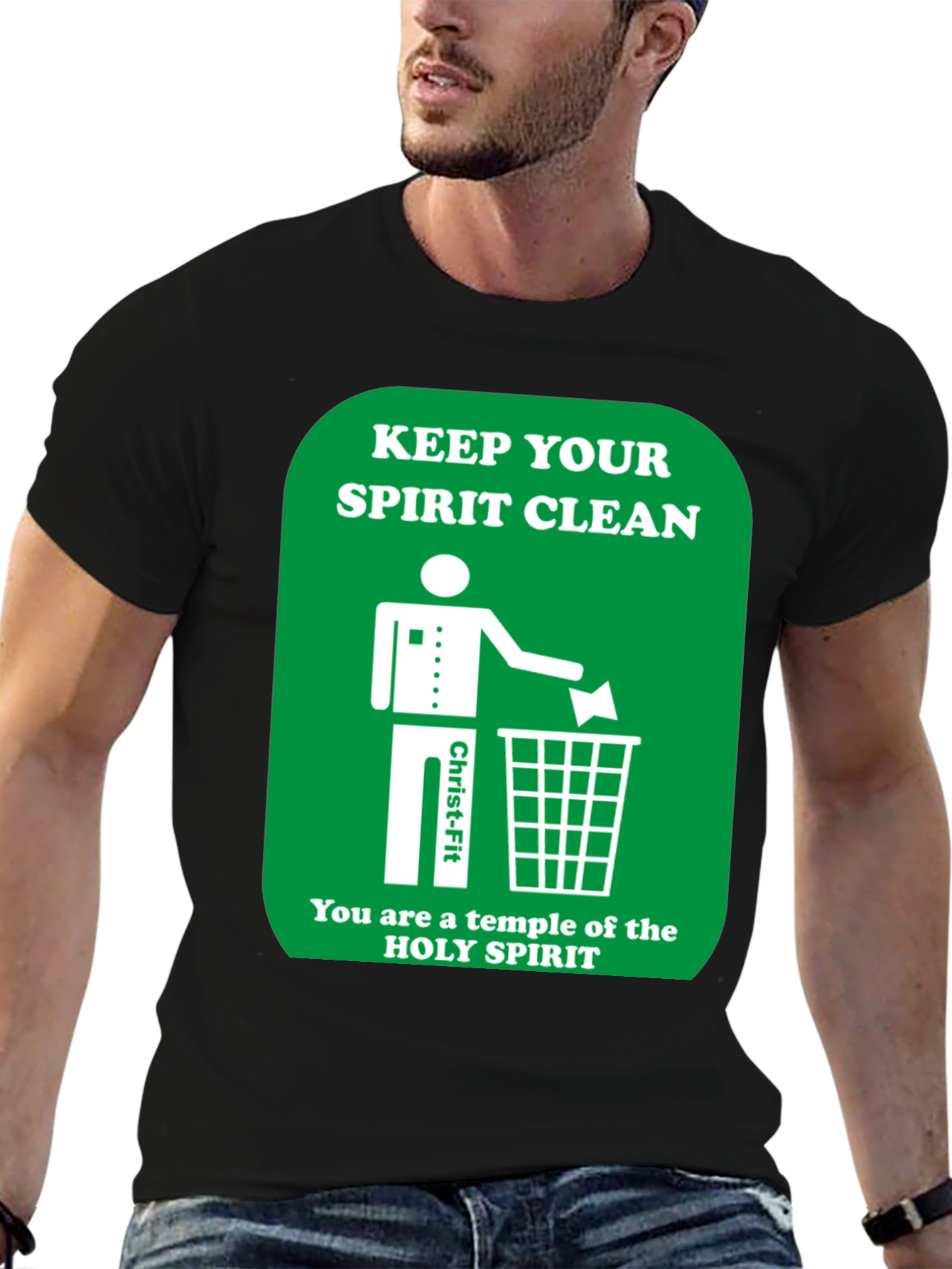 Black Keep Your Spirit Clean Graphic T-Shirt view 6