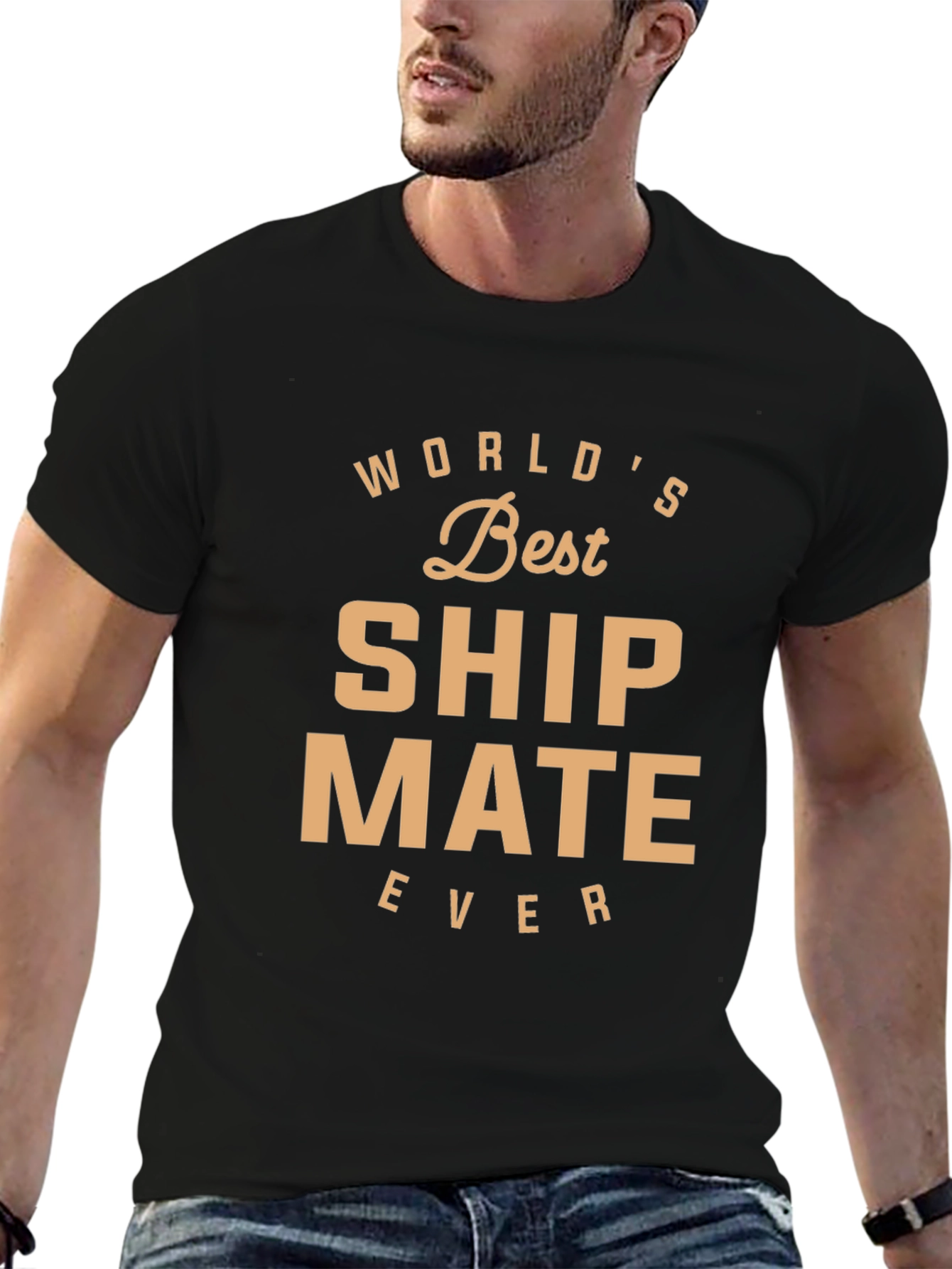Black World's Best Ship Mate Ever T-Shirt view 6