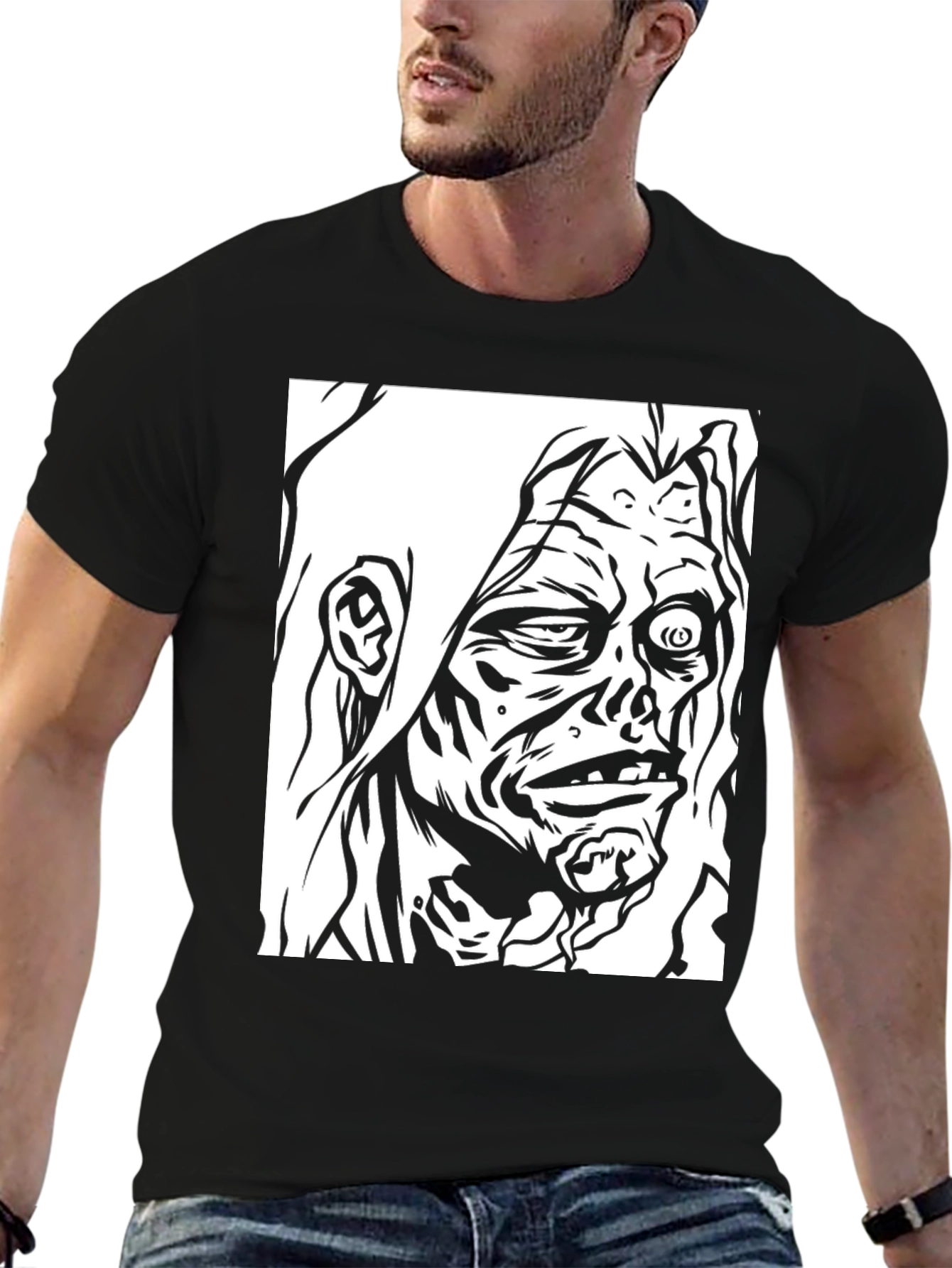 Black Zombie Graphic T-Shirt - Black Tee view 6