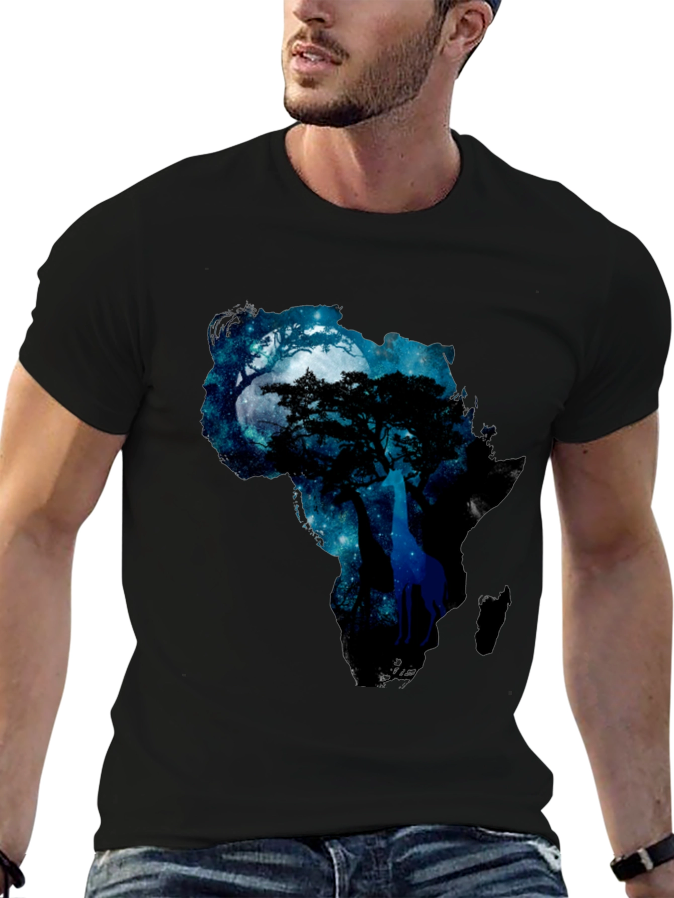 Black Africa Night Sky Graphic Tee - Mens view 6