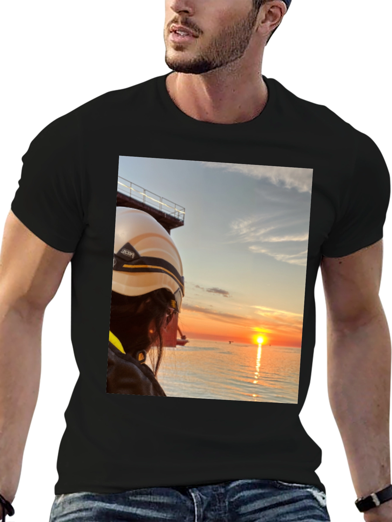 Black Sunset Seeker Graphic Tee view 6
