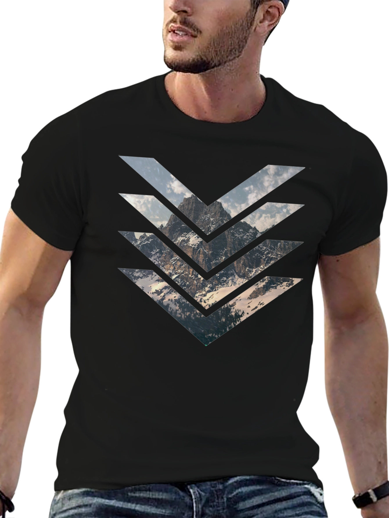 Black Mountain Arrow Graphic Black T-Shirt view 6
