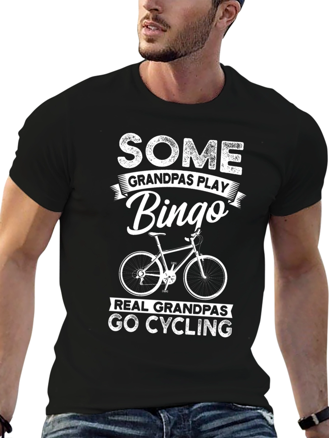 Black Grandpa Cycling T-Shirt view 6