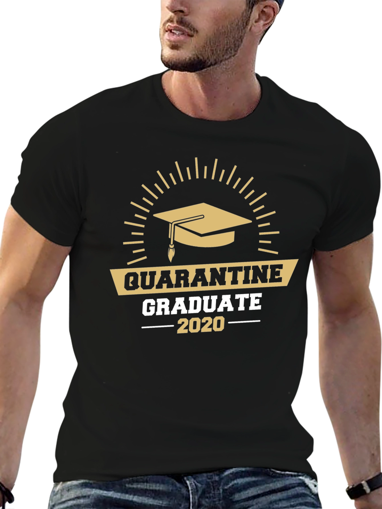 Black Quarantine Graduate 2020 T-Shirt view 6