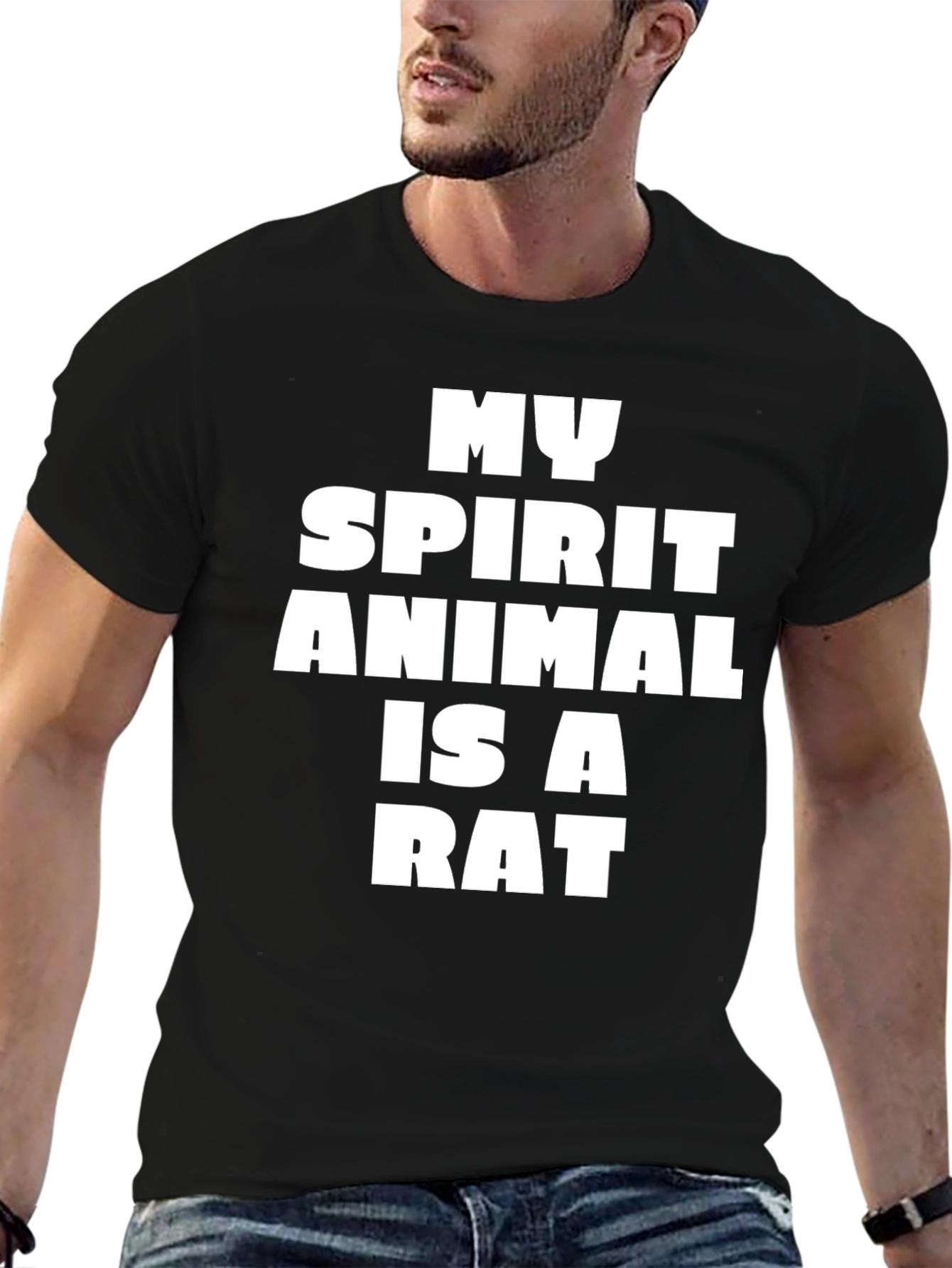 Black Rat Spirit Animal T-Shirt Funny Graphic Tee view 6