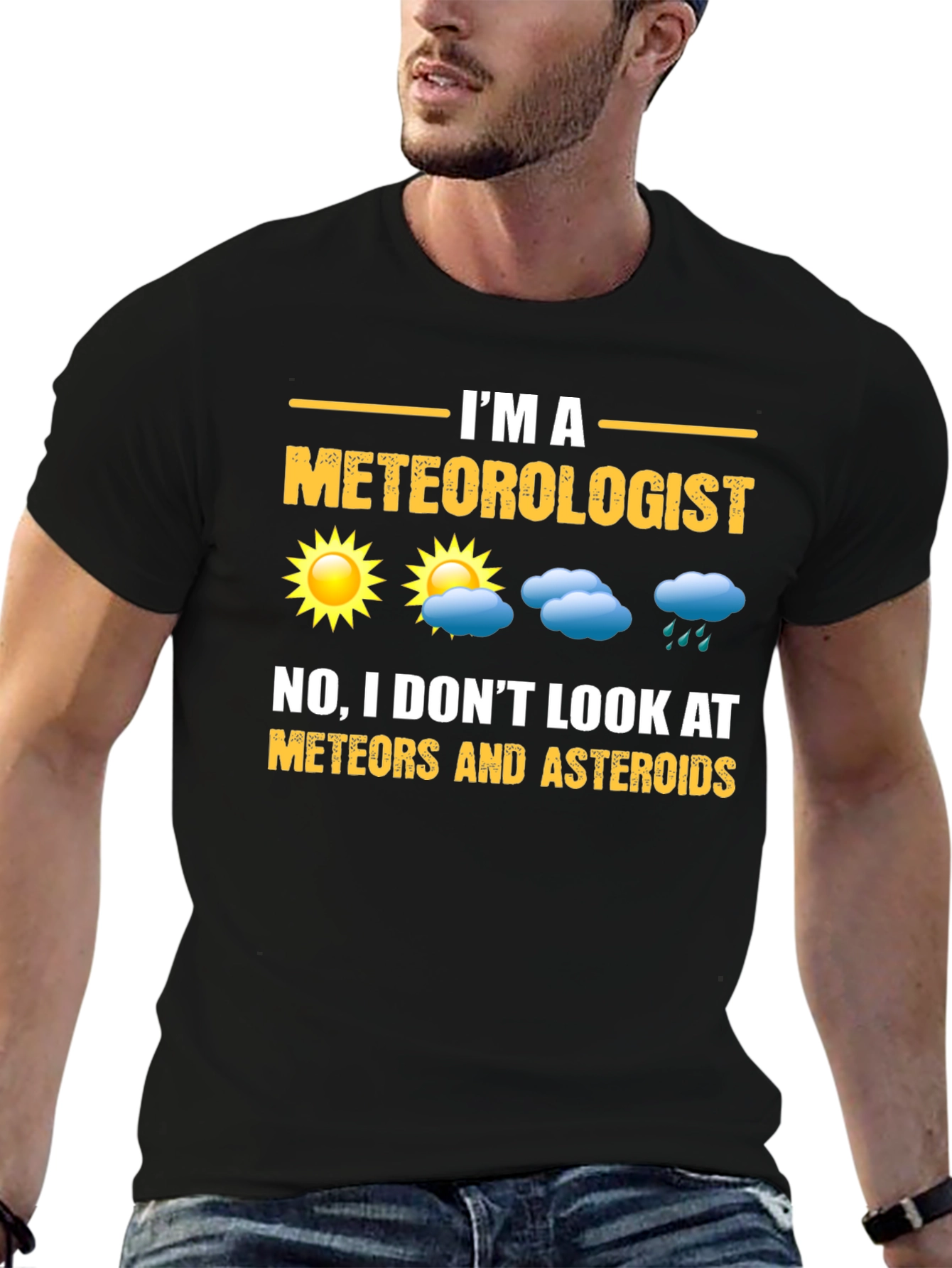 Black Meteorologist Funny Graphic T-Shirt view 6