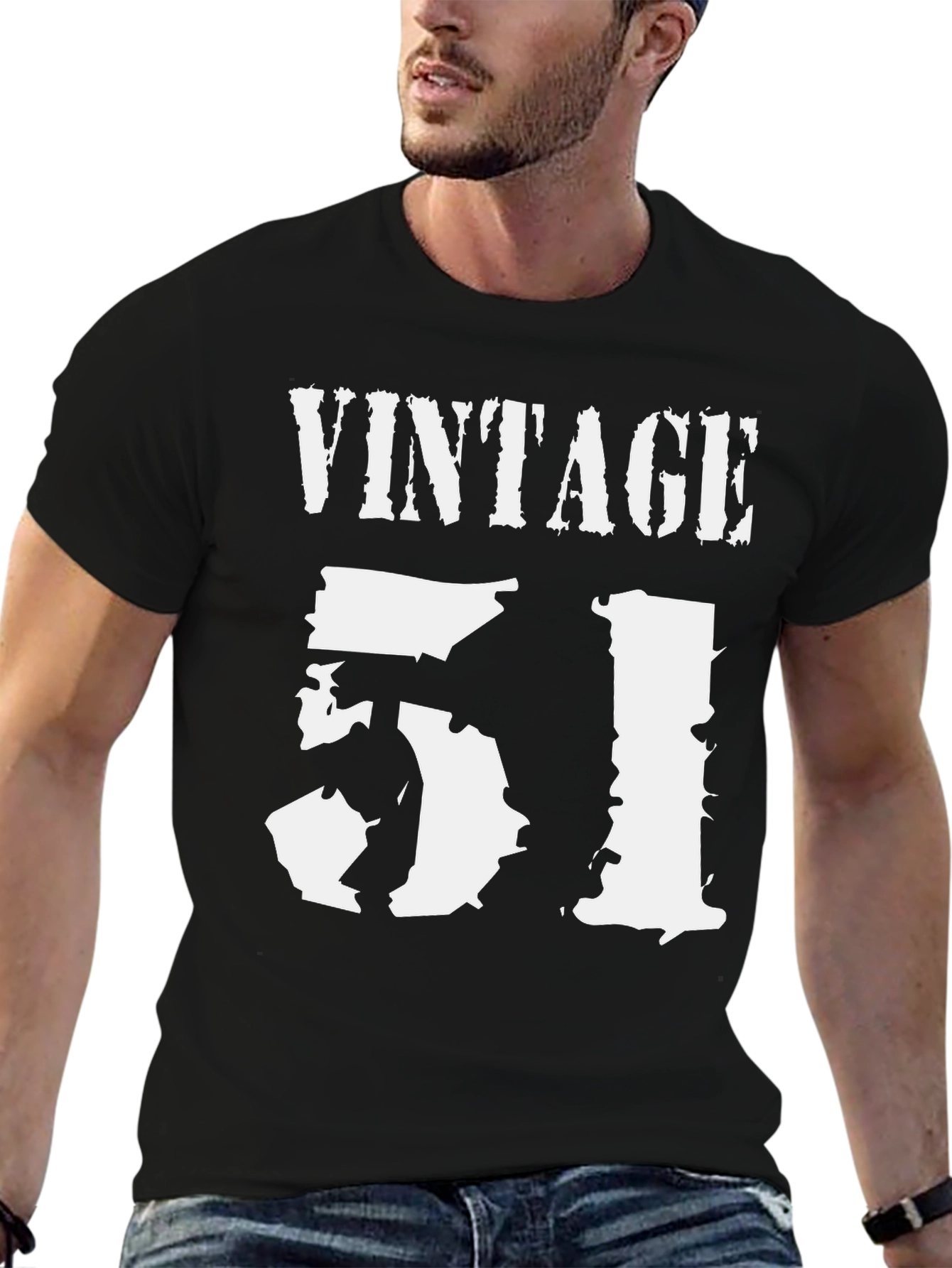 Black Vintage 51 T-Shirt - Birthday Gift view 6