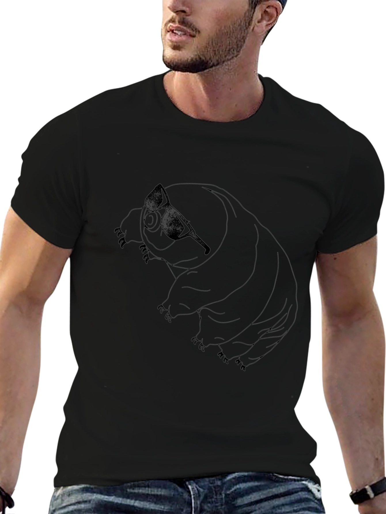 Black Cool Tardigrade Black T-Shirt view 6