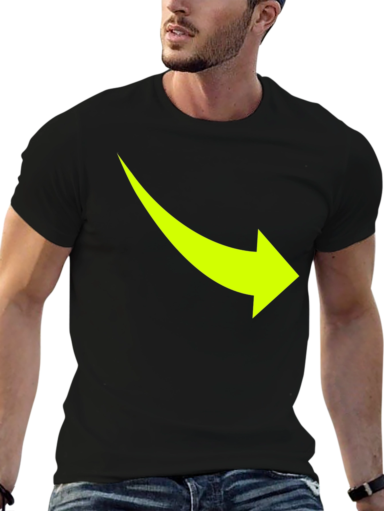 Black Arrow Graphic Tee - Casual Black T-Shirt view 6