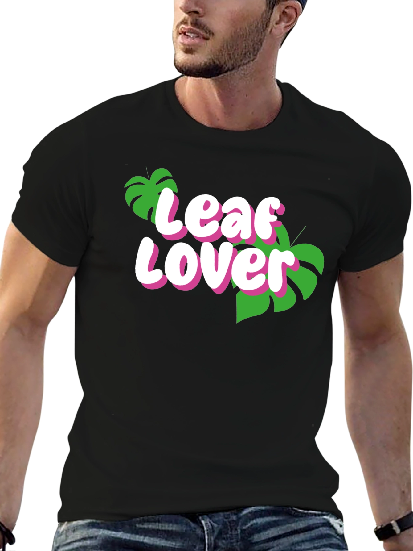 Black Leaf Lover Graphic T-Shirt - Nature Enthusiast Tee view 6