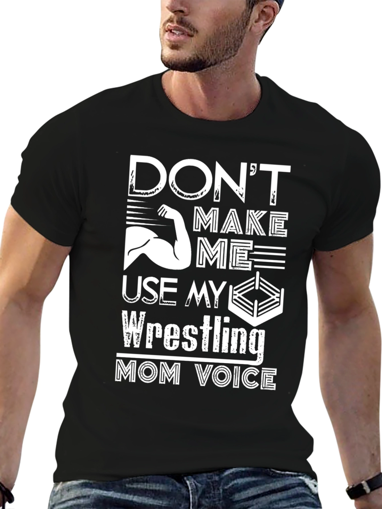 Black Don't Make Me Use My Wrestling Mom Voice T-Shirt view 6