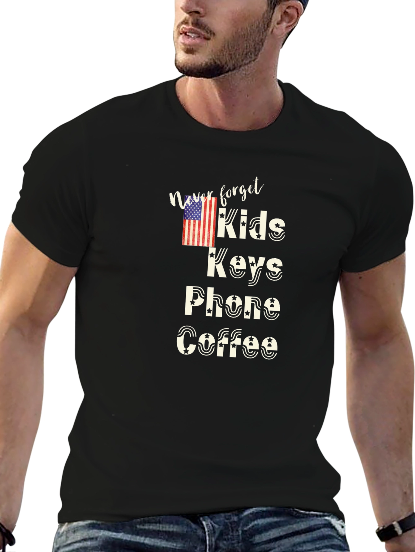 Black Never Forget Kids Keys Phone Coffee T-Shirt view 6