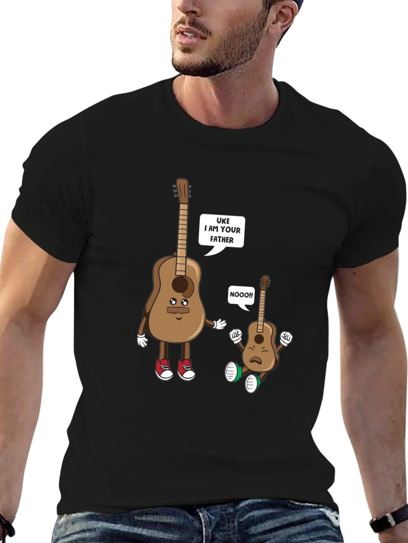 Black Uke I am Your Father T-Shirt Funny Guitar Music Tee view 6