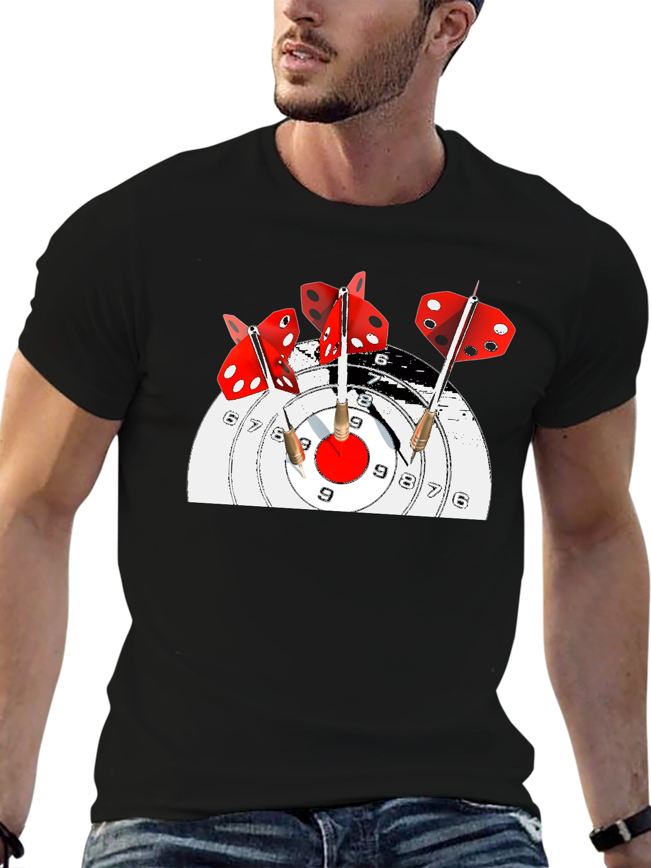 Black Dartboard T-Shirt: Hit the Bullseye in Style! view 6