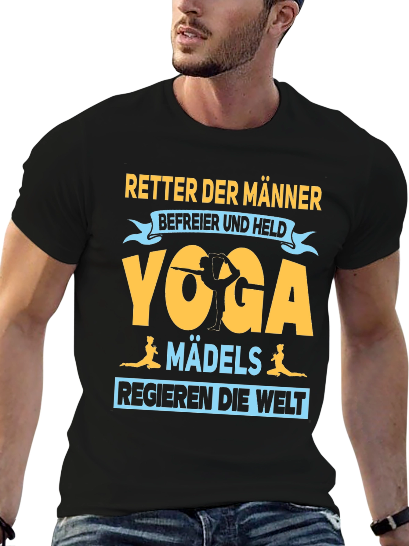 Black Yoga Mädchen Women's T-Shirt - Retter der Männer view 6