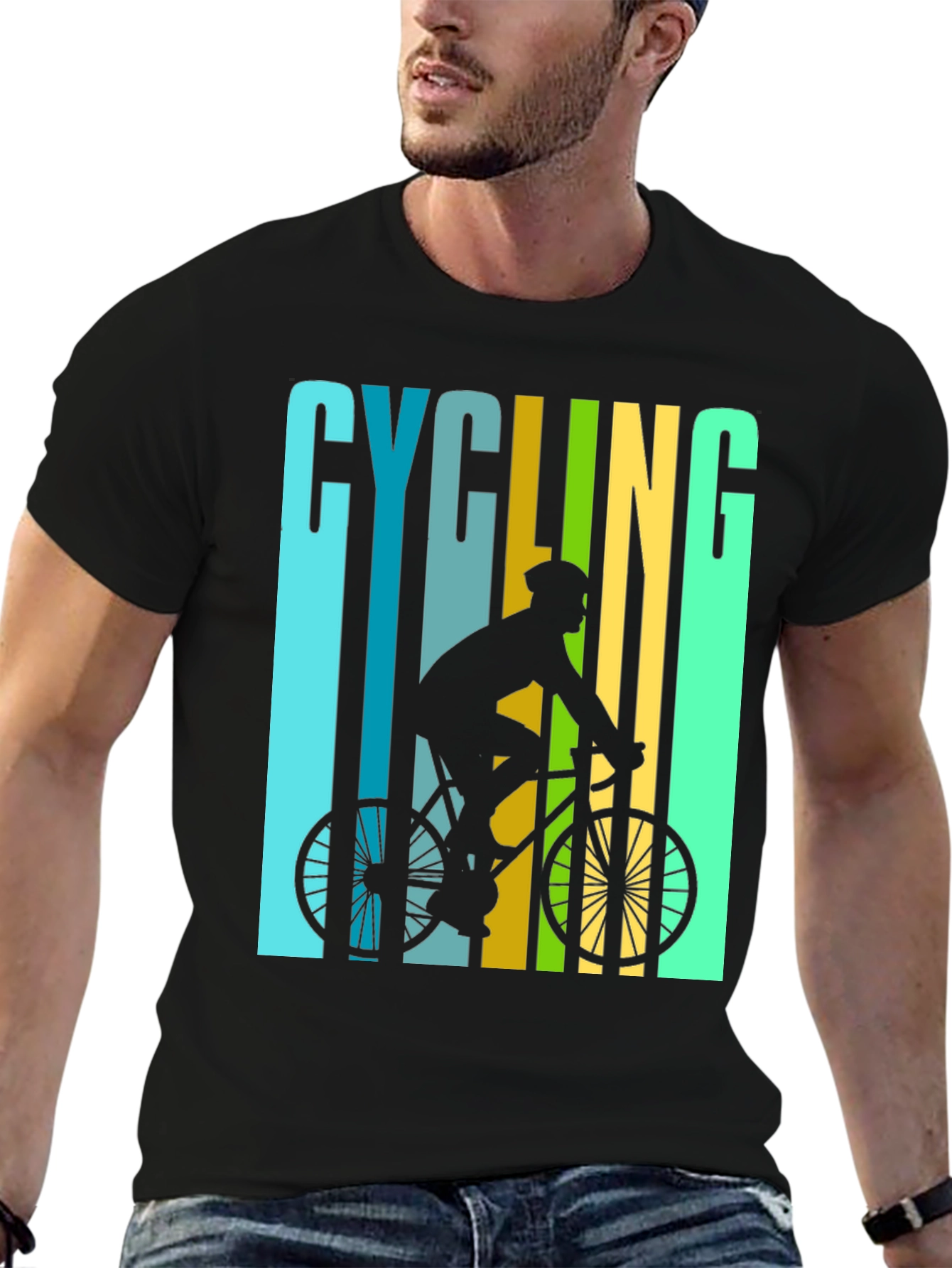 Black Cycling Graphic T-Shirt - Ride in Style view 6