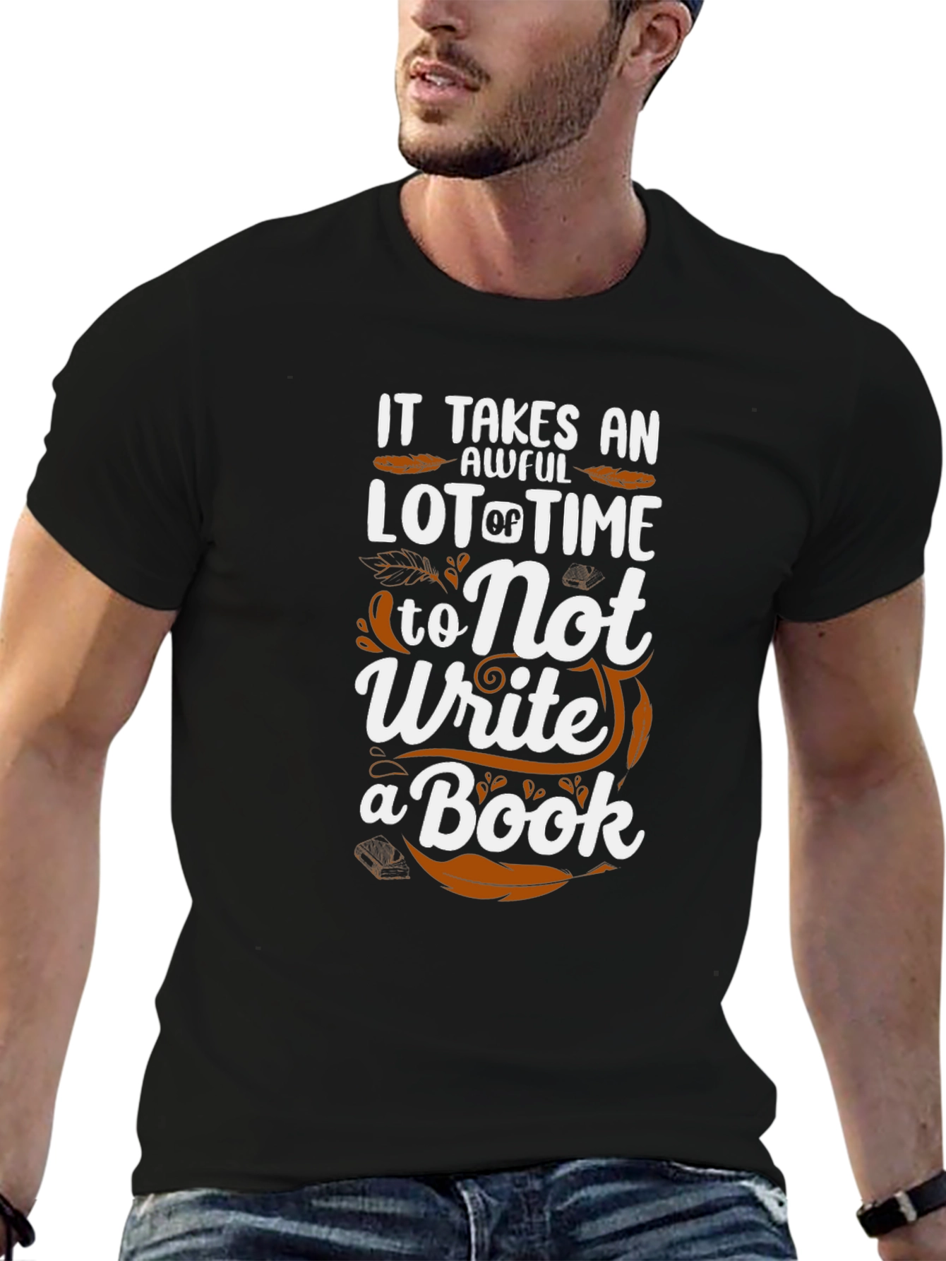Black It Takes An Awful Lot Of Time To Not Write A Book T-Shirt view 6