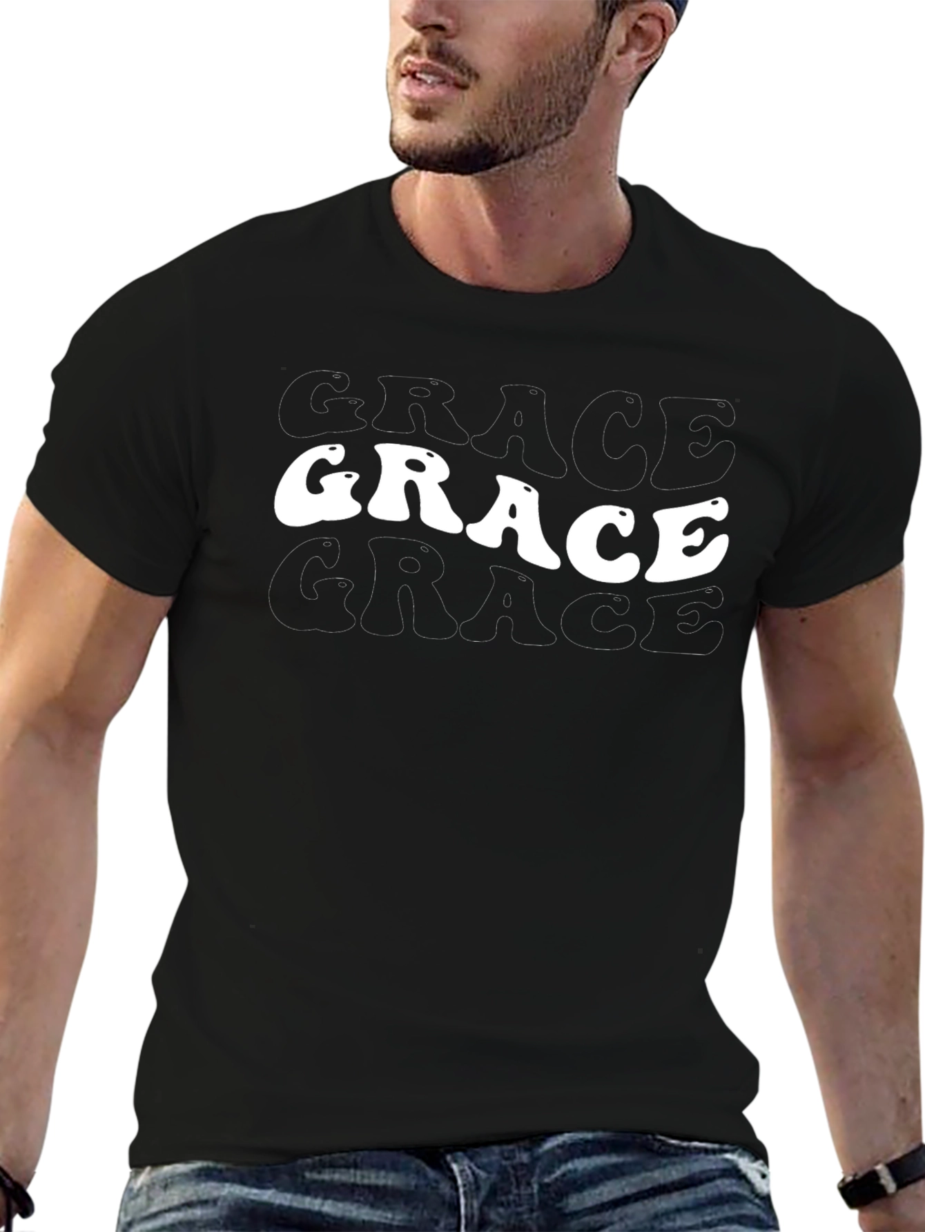 Black Grace Graphic Tee - Stylish Cotton Blend view 6