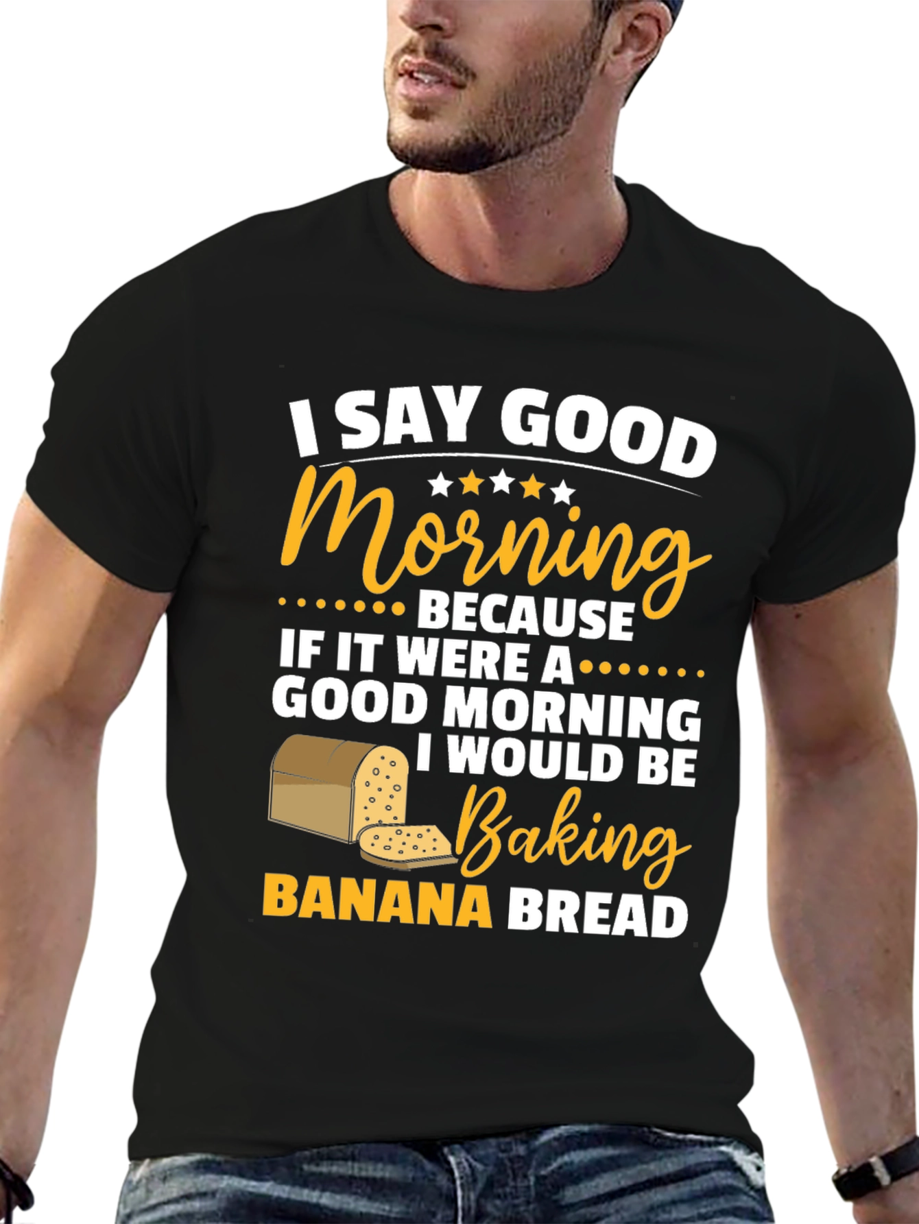 Black Good Morning Banana Bread T-Shirt view 6