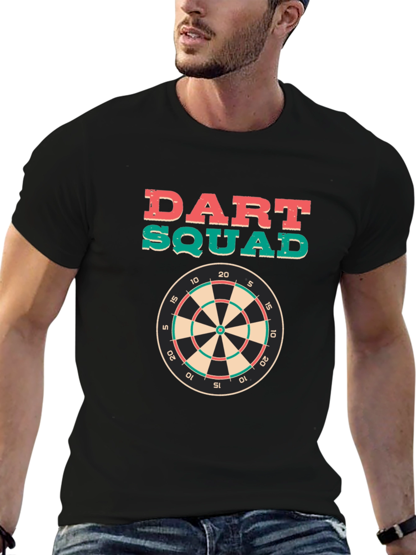 Black Dart Squad Graphic Tee - Black Cotton T-Shirt view 6