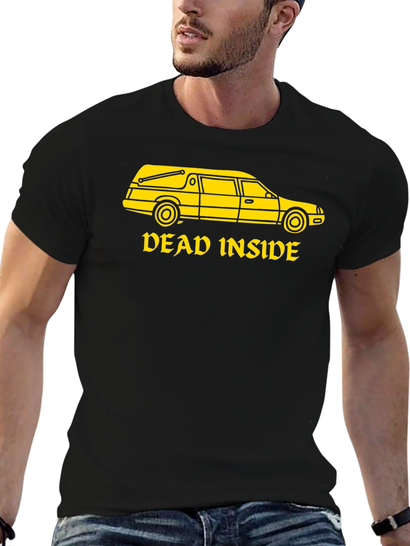Black Dead Inside Hearse T-Shirt - Dark Humor view 6