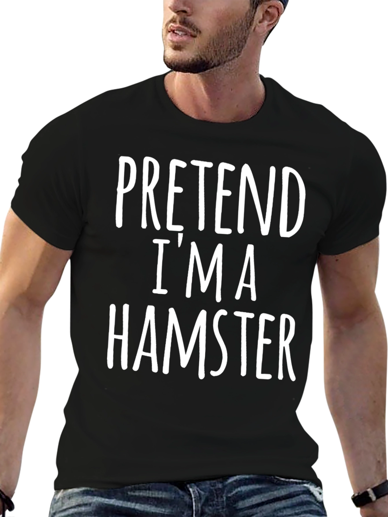 Black Pretend I'm A Hamster Graphic T-Shirt view 6