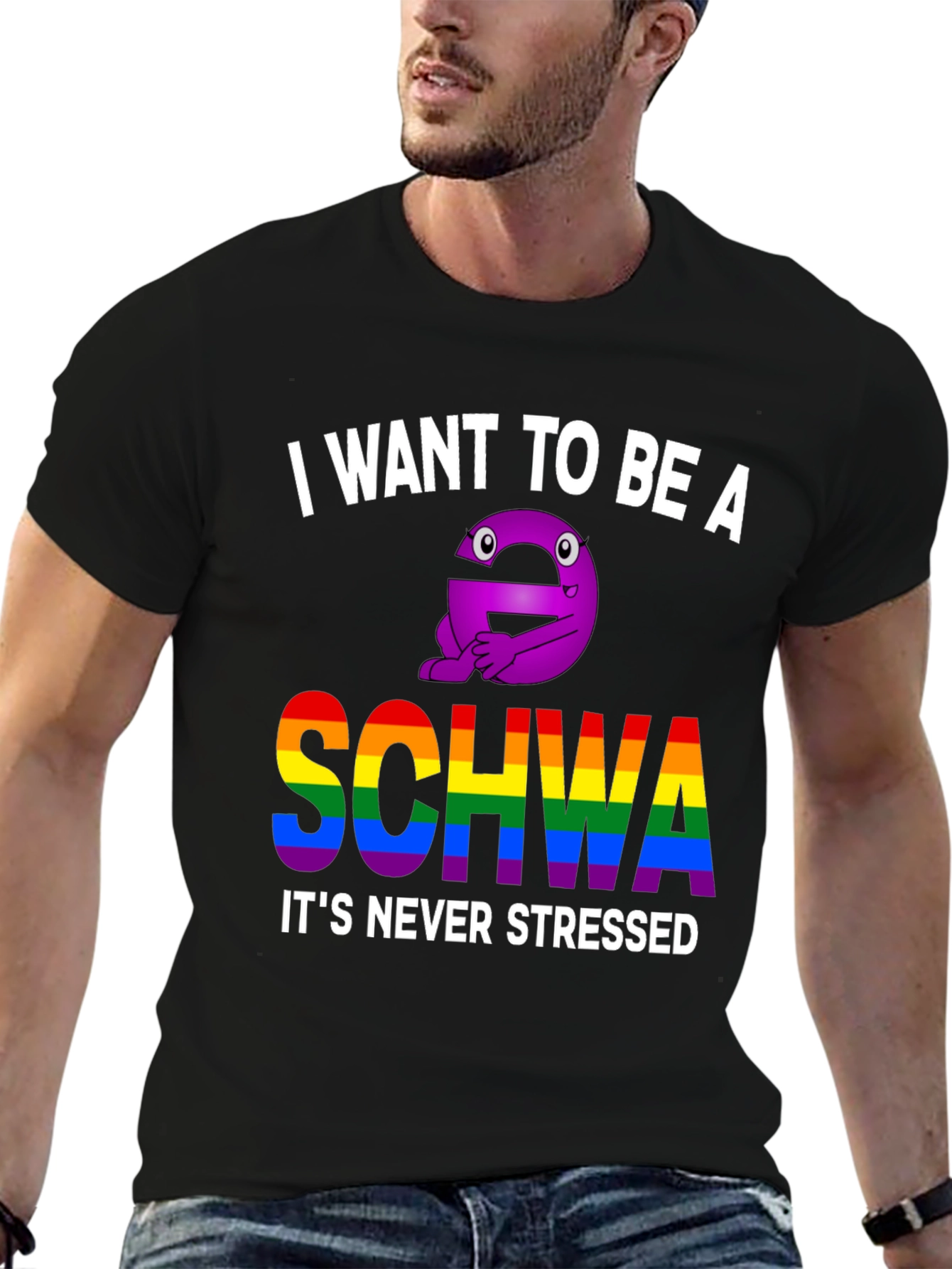 Black I Want To Be A Schwa T-Shirt view 6