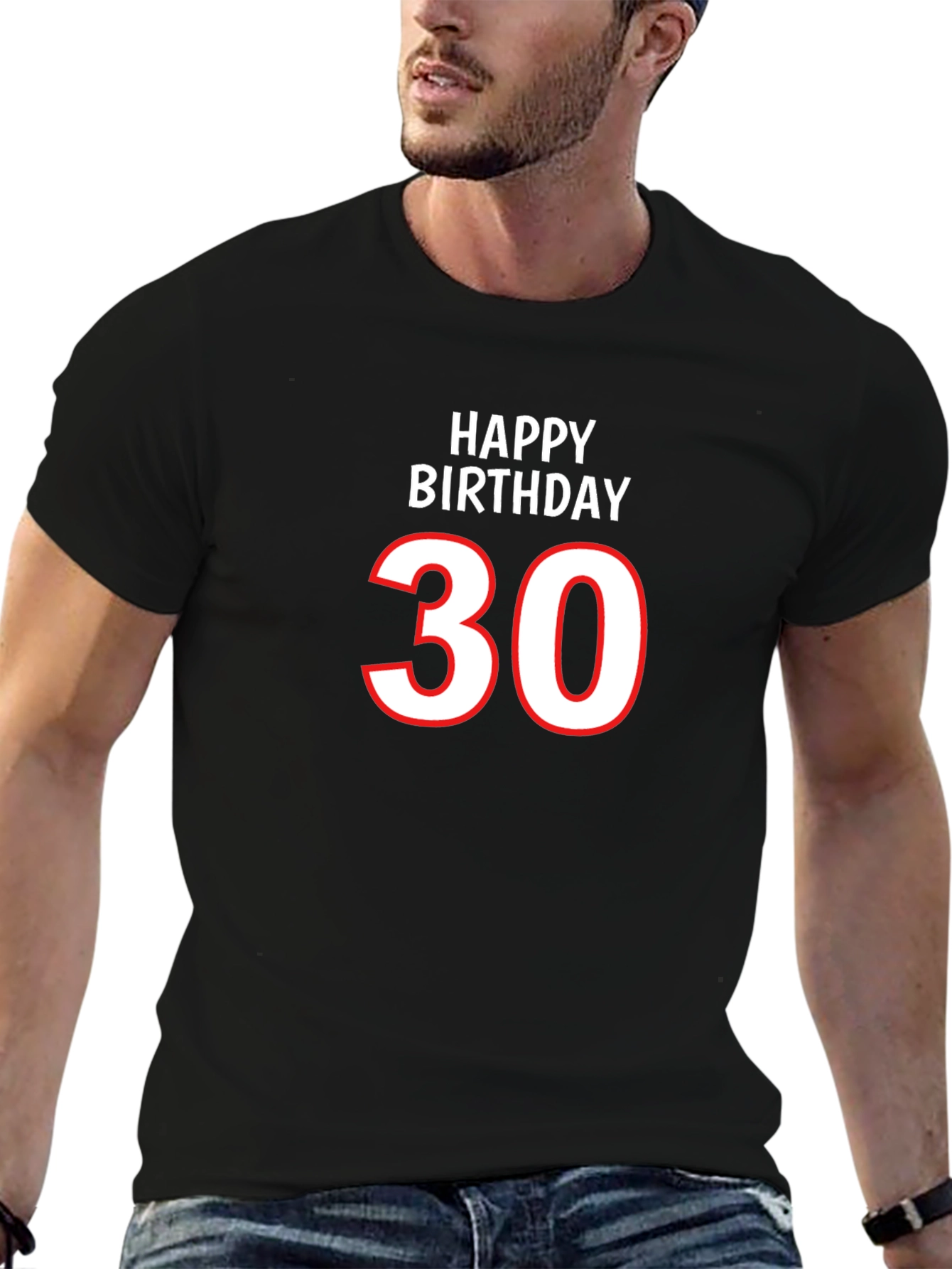 Black Happy 30th Birthday Graphic Tee view 6