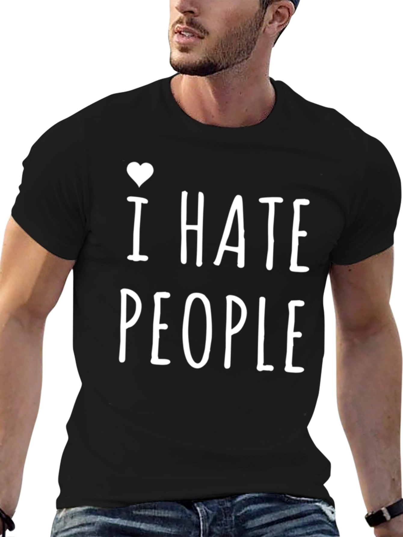 Black I Heart Hate People T-Shirt view 6